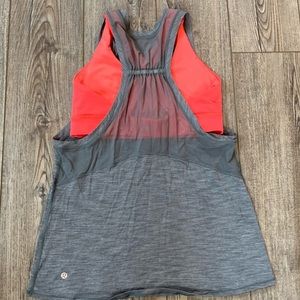 Lululemon Work the Circuit Heathered Grey Electric Coral 10